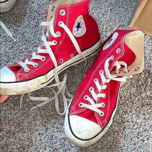 Red high top converse